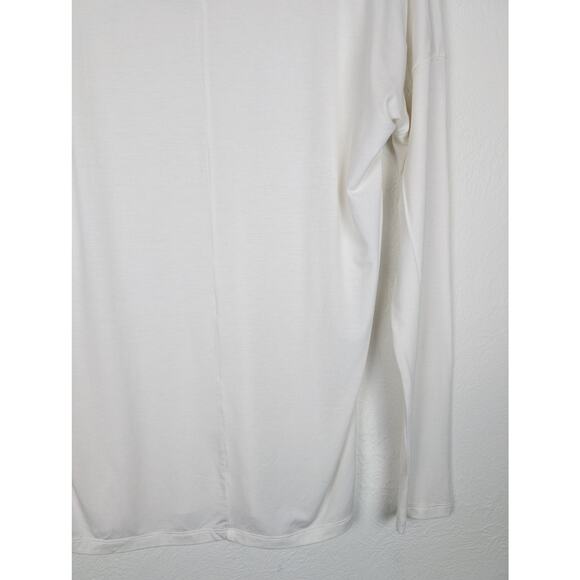 Vince Top Micro Modal V Neck Back Seams Relaxed Soft Cream Minimalist Size S - Picture 6 of 11